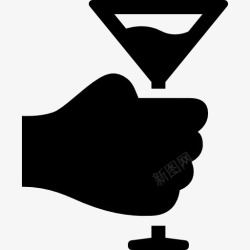 酒精的手势手举着一杯图标高清图片
