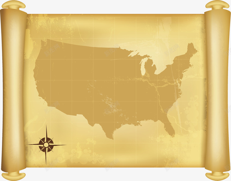 古代北美卷轴地图png免抠素材_88icon https://88icon.com 北美地图 卷轴 古地图 指南针