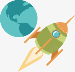 火箭地球世界航空日航天航空科技矢量图素材