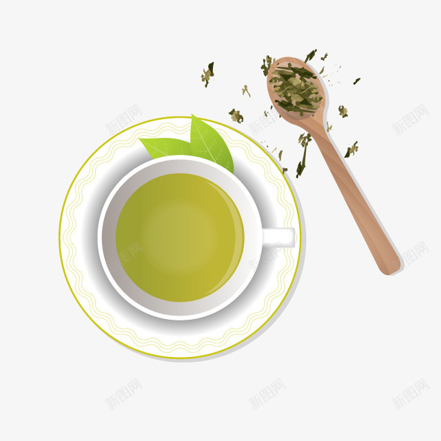 茶杯勺子茶叶矢量图ai免抠素材_88icon https://88icon.com 勺子 茶叶 茶杯 矢量图