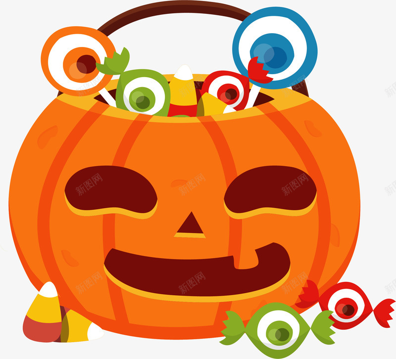 万圣节快乐南瓜头矢量图ai免抠素材_88icon https://88icon.com 万圣节 万圣节快乐 南瓜头 矢量png 糖果 糖果堆 矢量图