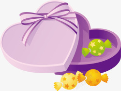 紫色额糖果盒子里的糖果高清图片