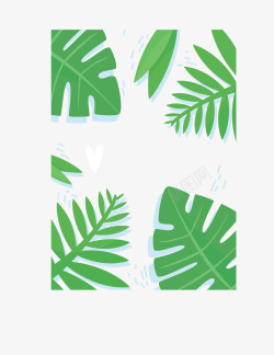 夏季绿色芭蕉树叶矢量图素材