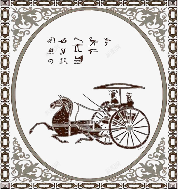 古代马车中国风书签png免抠素材_88icon https://88icon.com 中国风书签 传统元素 古代车马 古风 精致 经典