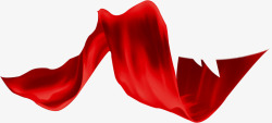 红色手绘漂浮丝带装饰素材