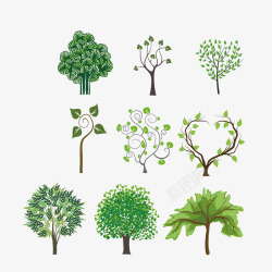 绿色植物树木矢量图素材