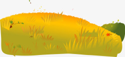 卡通秋天的草地矢量图素材