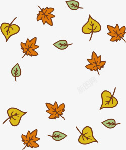 彩色秋天树叶素材