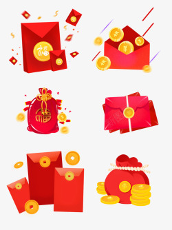 新年铜钱背景新年红包大集合高清图片