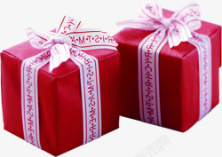 红色韩式丝带礼盒素材
