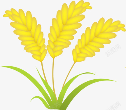 高贵花朵卡通装饰水稻图标图标