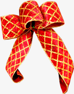 黄红色条纹丝带蝴蝶结素材