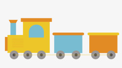 一个儿童玩具小火车矢量图素材