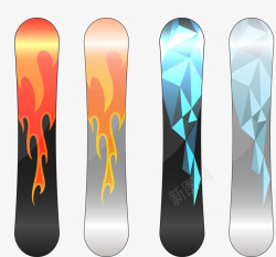 炫彩光泽滑雪板矢量图素材