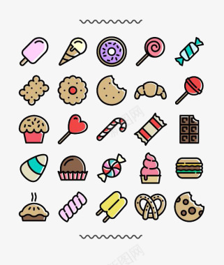 糖果饼干背景甜食小吃图标图标