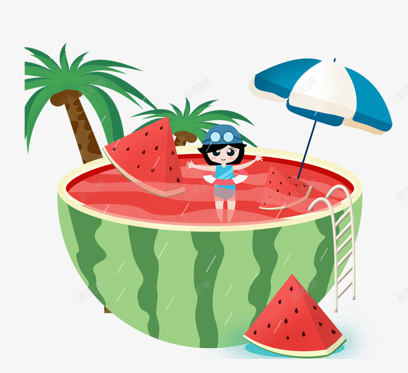 夏天西瓜夏季png免抠素材_88icon https://88icon.com 夏天 夏季 夏季素材 清爽一夏