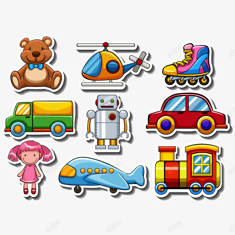 儿童玩具合集png免抠素材_88icon https://88icon.com 小汽车 洋娃娃 玩具熊 直升飞机