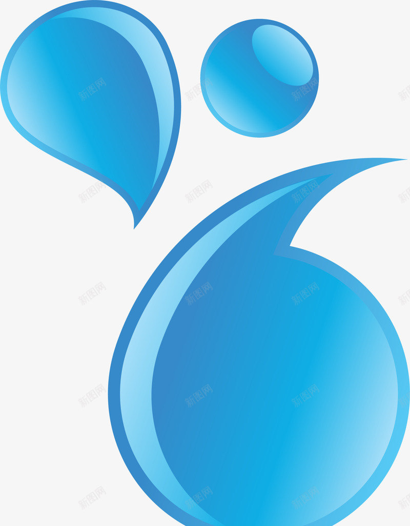 蓝色清新水滴png免抠素材_88icon https://88icon.com 卡通液体 液体 清新水滴 简约 蓝色水滴 装饰图案