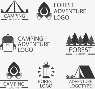 山水印章树木logo矢量图图标图标