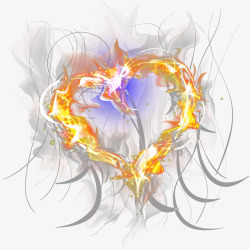 装饰火焰桃心矢量图素材