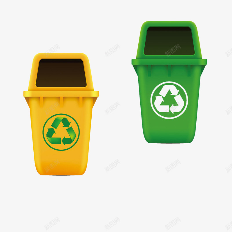 卡通的无毒安全垃圾桶的PSD分层png免抠素材_88icon https://88icon.com 安全保障 安全的产品 无毒 无毒标志 绿色生态 绿色的