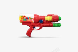 红色儿童玩具枪糖果素材