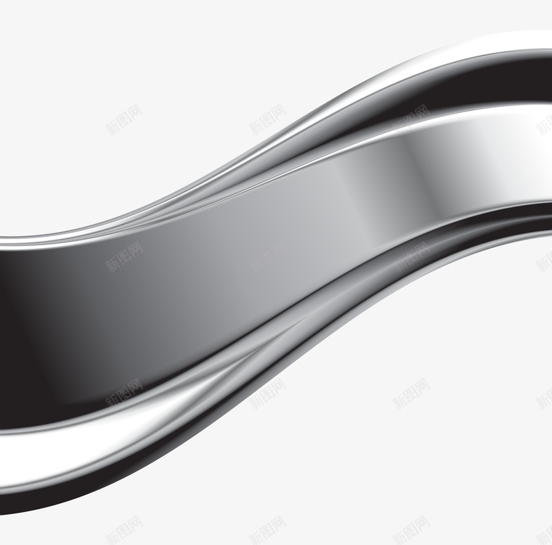 银色金属曲线png免抠素材_88icon https://88icon.com 免抠PNG 曲线 科技 装饰图案 金属 银色