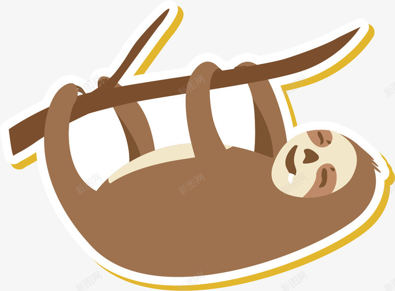 爬树枝的树懒png免抠素材_88icon https://88icon.com 树懒 树枝 矢量树懒 装饰图 装饰画
