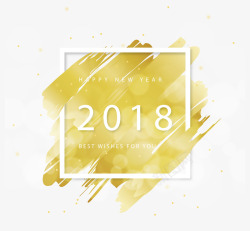 白色2018金色墨迹创意2018高清图片