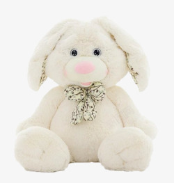白色垂耳兔毛绒玩具素材