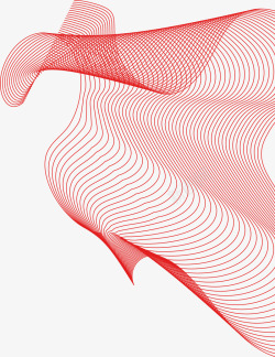 红色丝带漂浮海报装饰素材