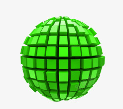 绿色放射状方体组合球体素材