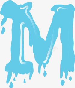 蓝色水滴字母M素材