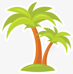 卡通夏季海岛椰子树矢量图素材