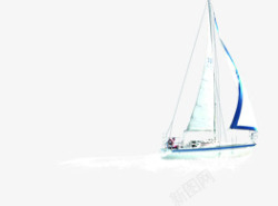 夏季白色帆船海报素材