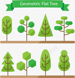 树木树枝树干绿色树木矢量图素材