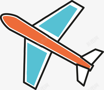 交通工具飞机彩色飞机标图标图标