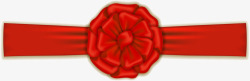 红色花朵绸带素材