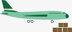 绿色飞机新能源智能物流矢量图素材