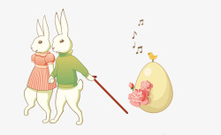 彩色复活节小兔子素材