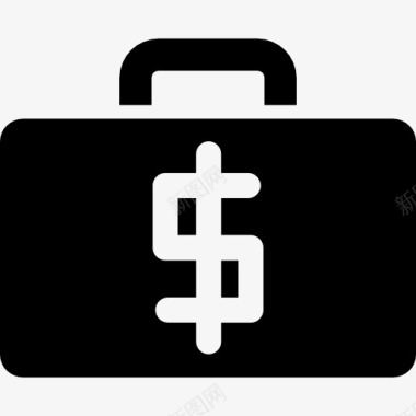 钱美元的手提箱业务图标图标