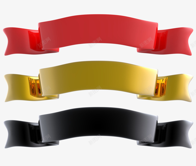 丝带png免抠素材_88icon https://88icon.com 漂亮的欧式丝带 红 装饰 飘带丝带 黄 黑