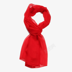 红色丝巾素材