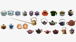 古代茶杯茶碗合集素材