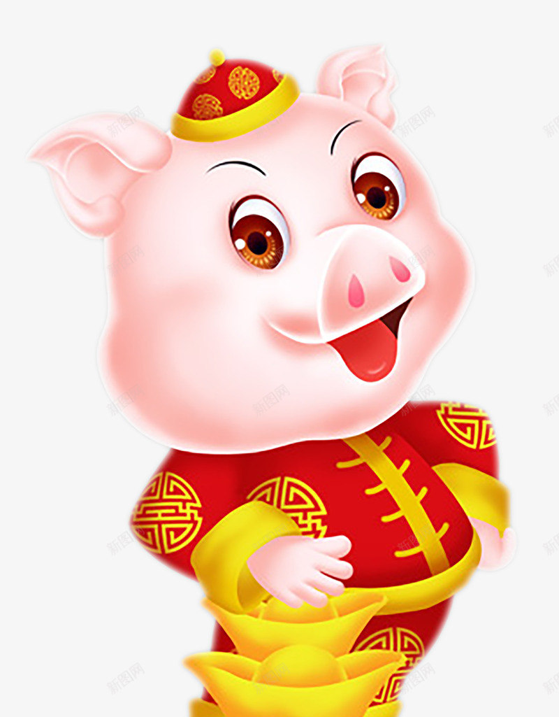 开心笑的新年福猪卡通图png免抠素材_88icon https://88icon.com Q版猪 免抠图 卡通 小猪 开心笑的新年福猪 新年 新年猪 猪 福猪 笑口常开