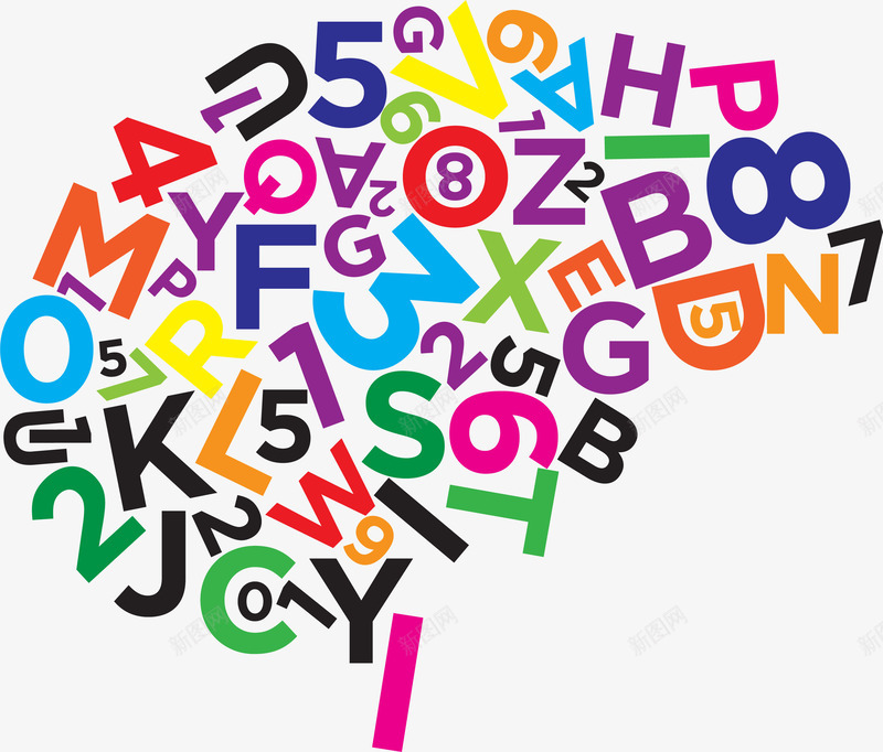 彩色字母组合图案矢量图ai免抠素材_88icon https://88icon.com 字母 彩色 彩色字母创意组合 彩色字母组合图案设计 数字 文字组合形状 矢量图