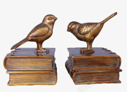 天然树脂仿铜复古小鸟摆件素材