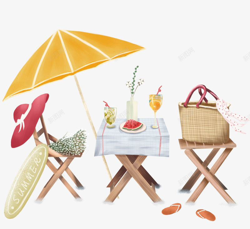 夏季伞桌子png免抠素材_88icon https://88icon.com 夏天 夏季 夏季素材 清爽一夏