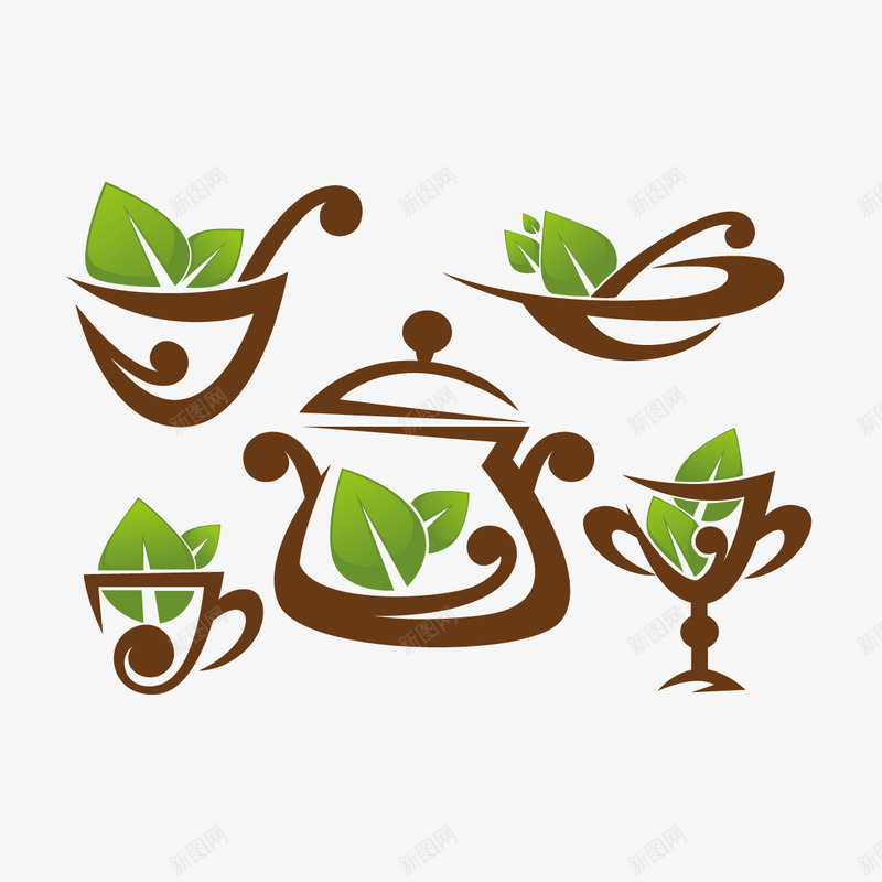 茶的简笔画矢量图ai免抠素材_88icon https://88icon.com 茶 茶叶 茶壶 茶杯 矢量图