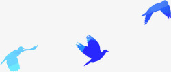 蓝色小鸟剪影海报素材